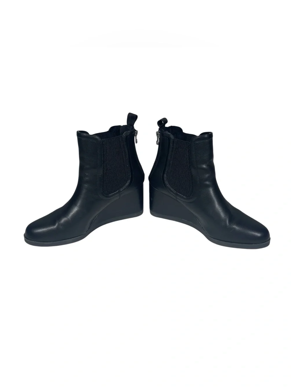 Blowfish Malibu Praline Chelsea Wedge Ankle Boot Size 9 Black Vegan Leather